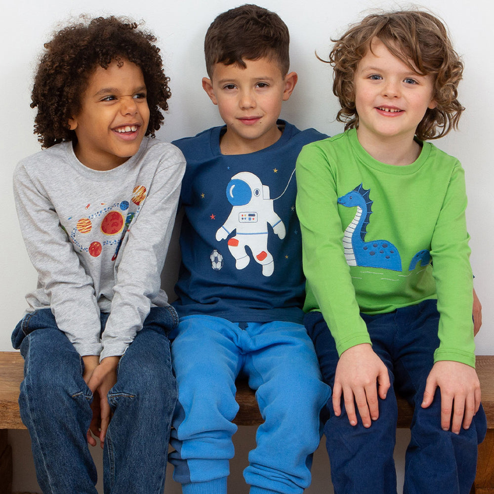 Image of three boys wearing Kite Clothing