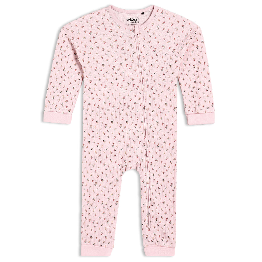 Mini Cuddles Girls Pink Single Romper