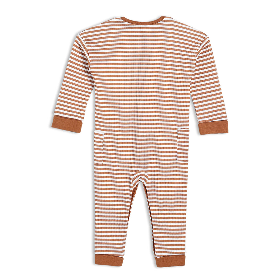 Mini Cuddles Unisex Brown Single Romper