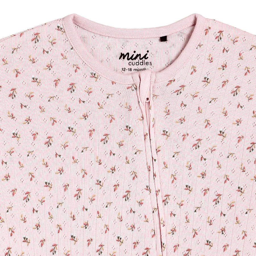 Mini Cuddles Girls Pink Single Romper