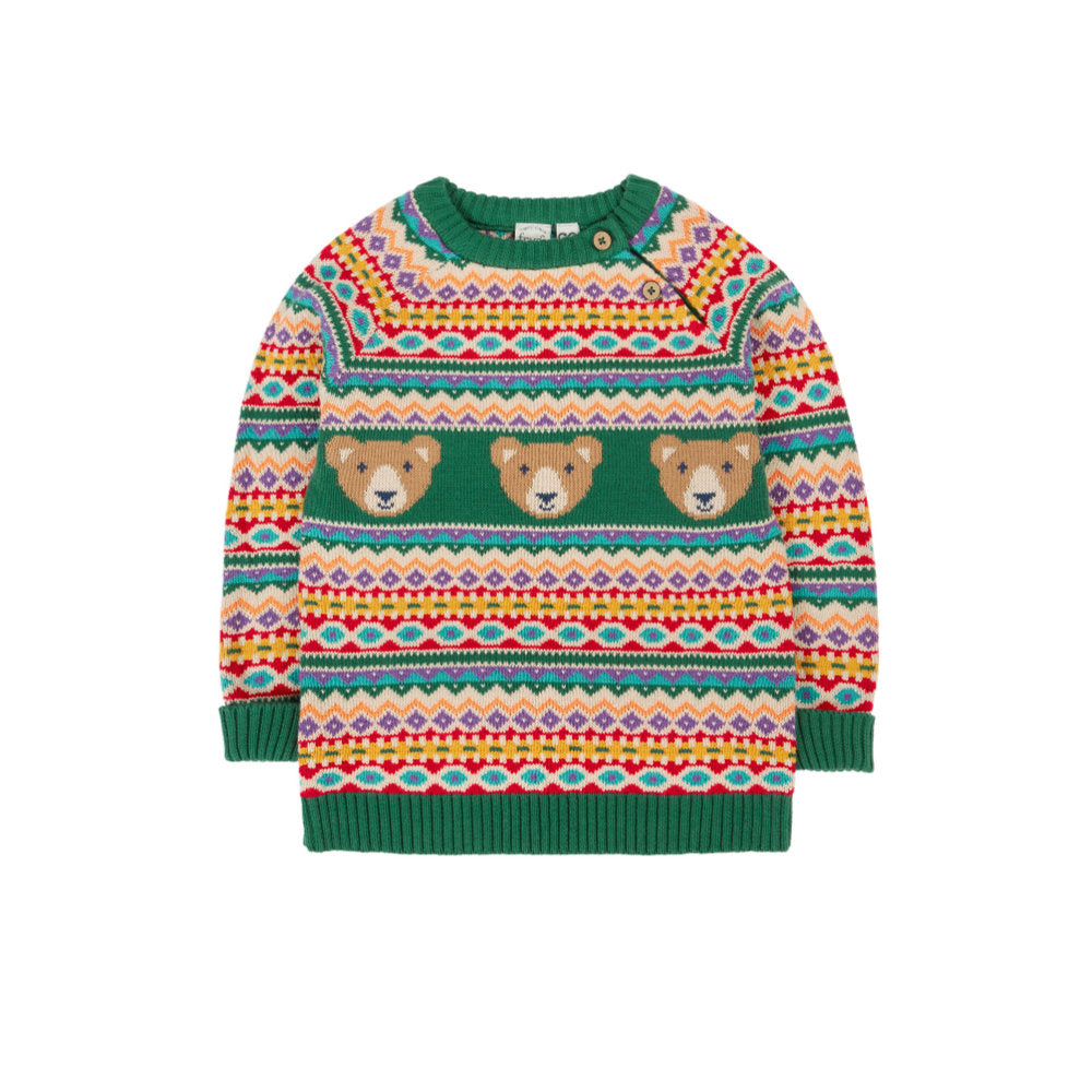 Frugi Fowey Fairisle Knitted Jumper - Bear Fair Isle