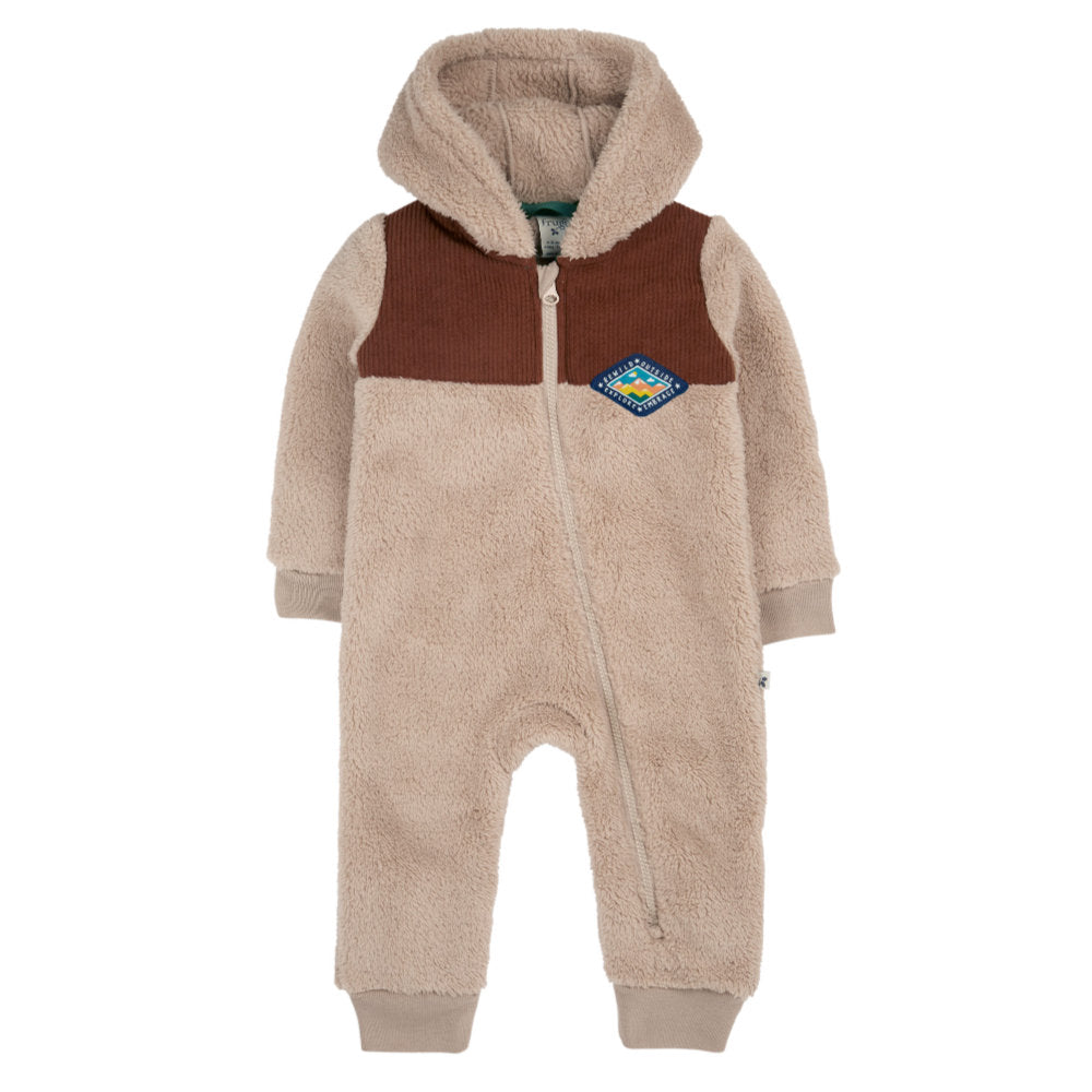 Frugi Cord Ted Snuggle Suit - Twig/Teddy Bear