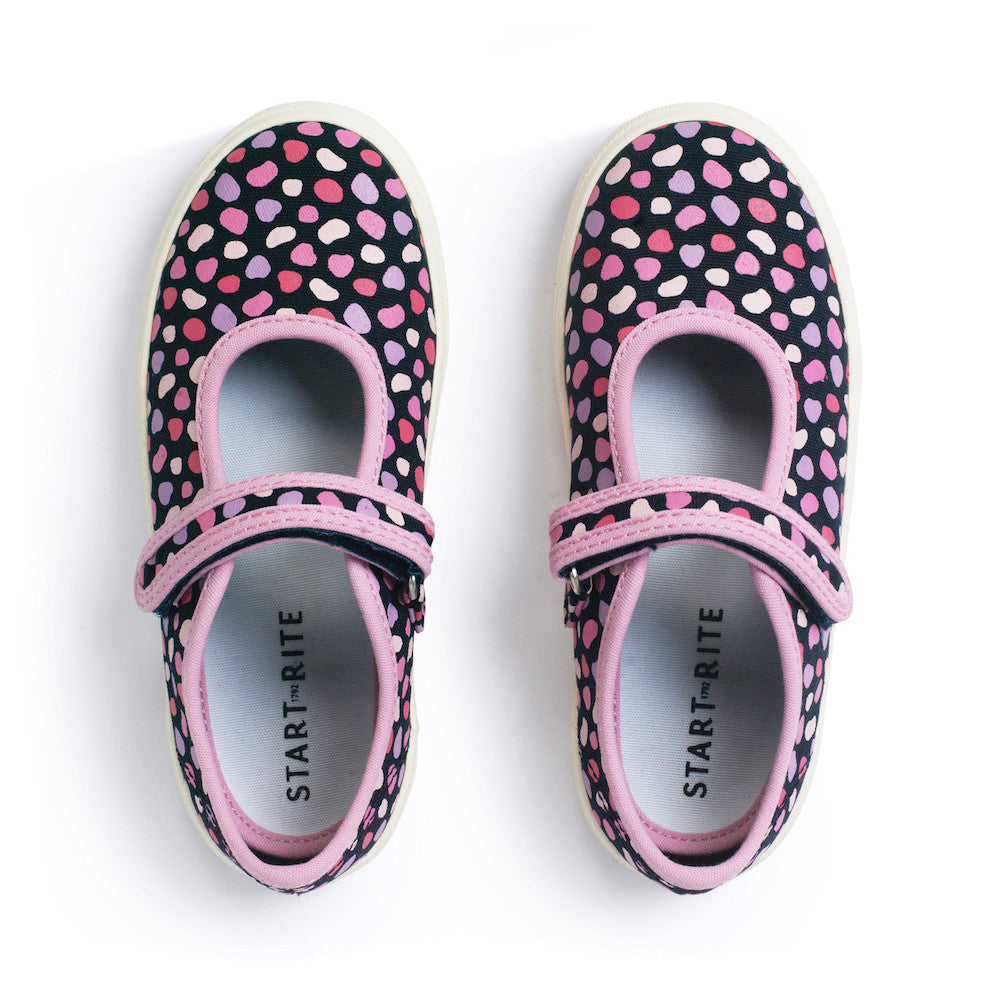 StartRite Busy Lizzie Navy/Pink Splash Canvas