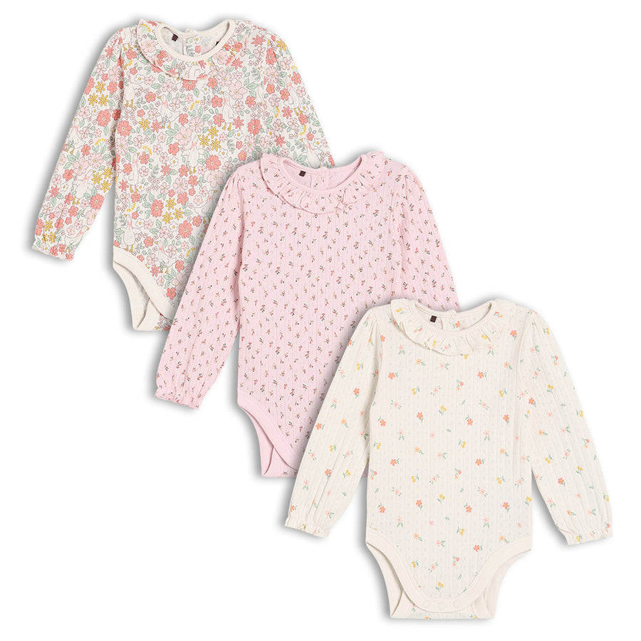 Mini Cuddles Girls Multi 3 Piece Body Suit