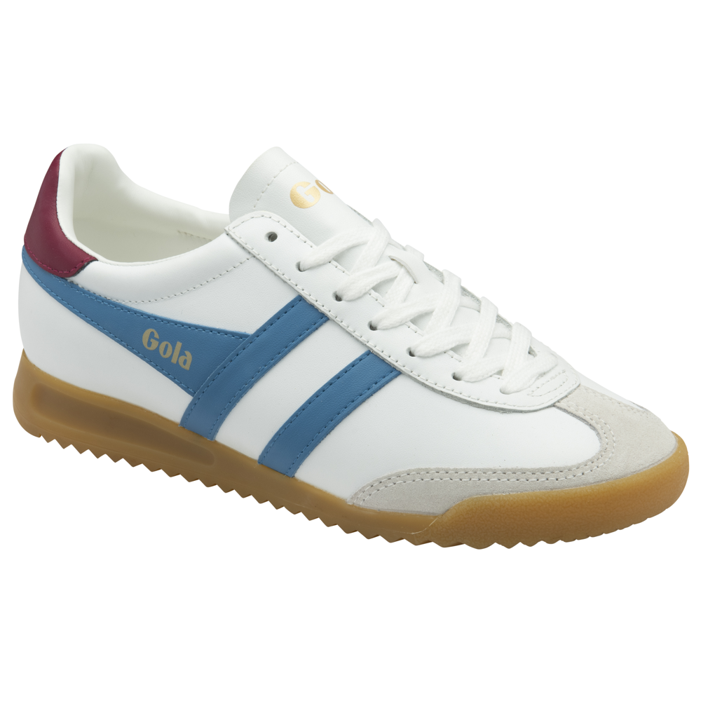 Gola Torpedo Leather White/Santorini/Cerise Ladies Trainers
