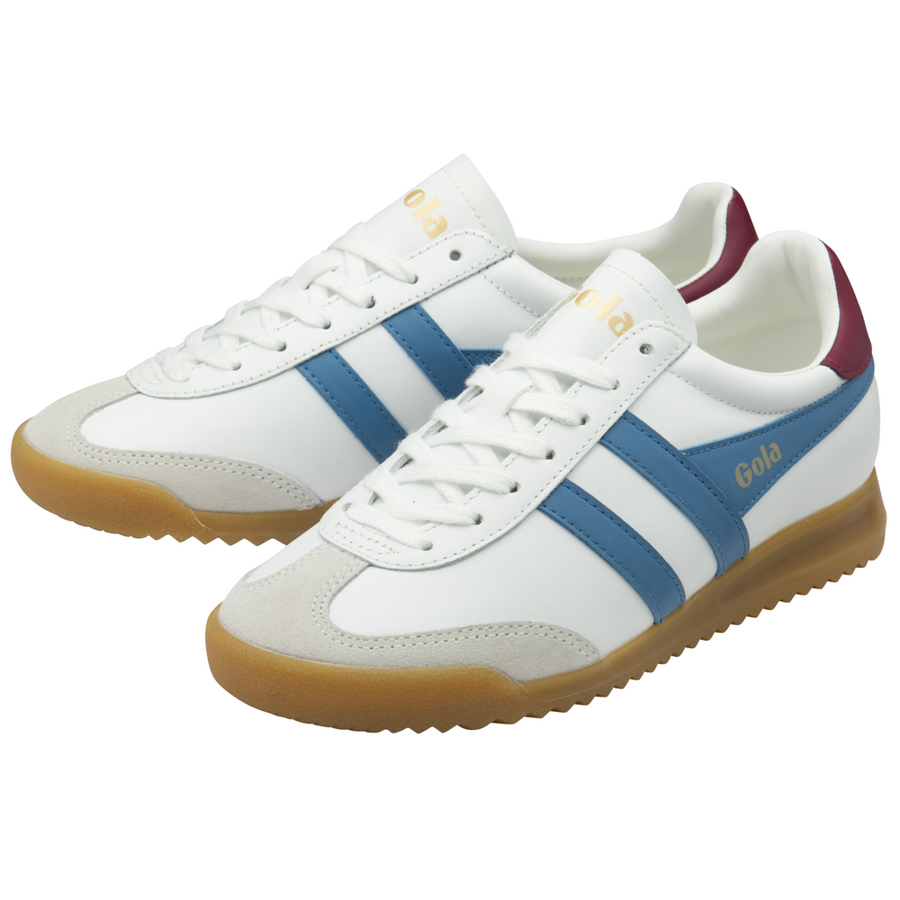 Gola Torpedo Leather White/Santorini/Cerise Ladies Trainers