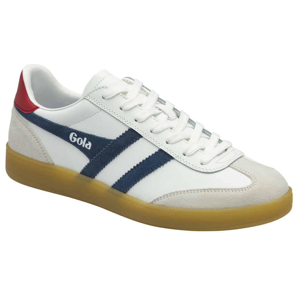 Gola Viper Leather White/Moonlight/Deep Red/Gum Mens Trainers
