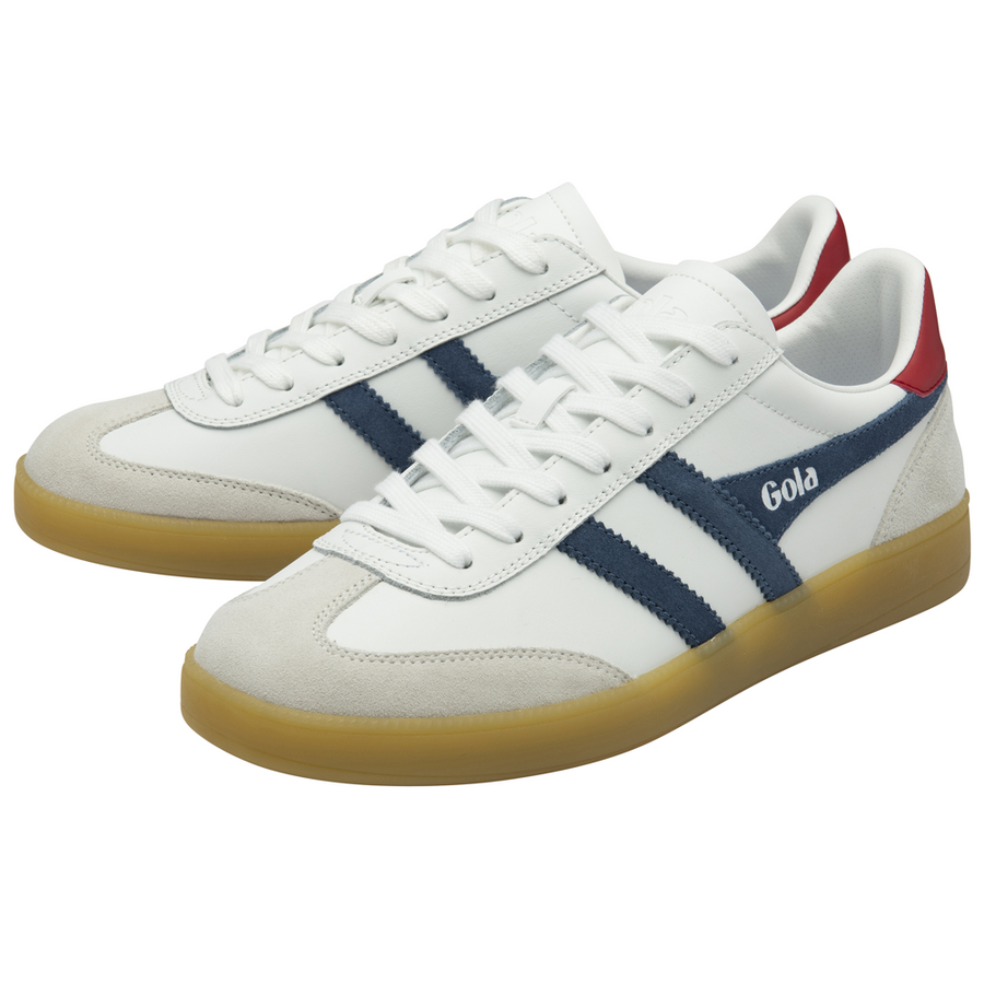 Gola Viper Leather White/Moonlight/Deep Red/Gum Mens Trainers