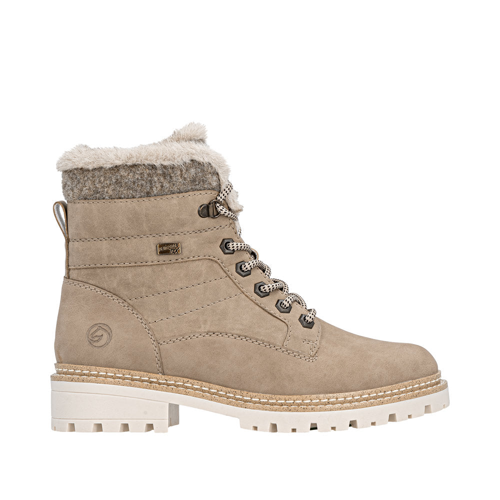 Remonte D0B81-20 Wide Fit Waterproof  Beige Boots
