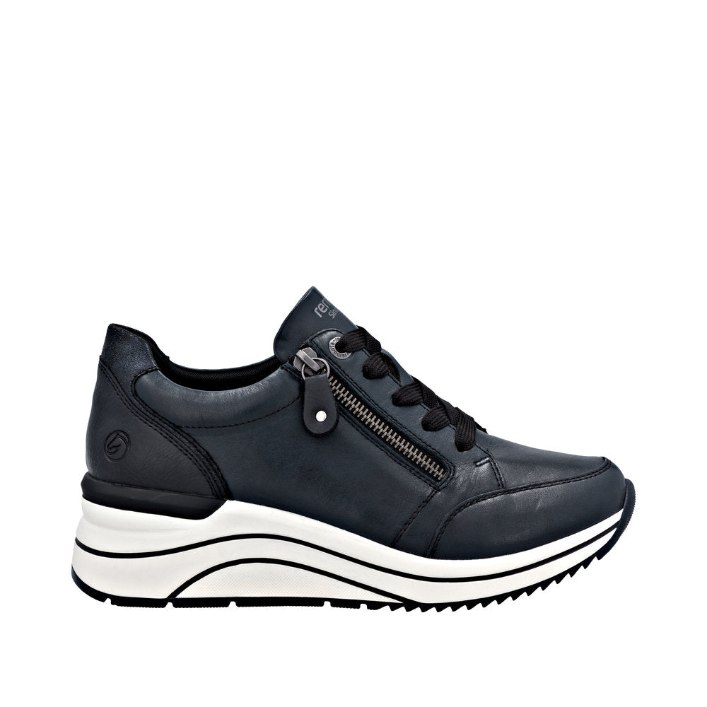 Remonte D0T03-15 Navy Wide Fit Wedge Shoes