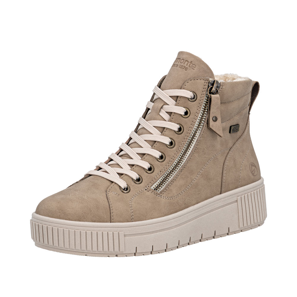Remonte D3B71-20 Wide Fit Warm Lined Waterproof Beige Boots