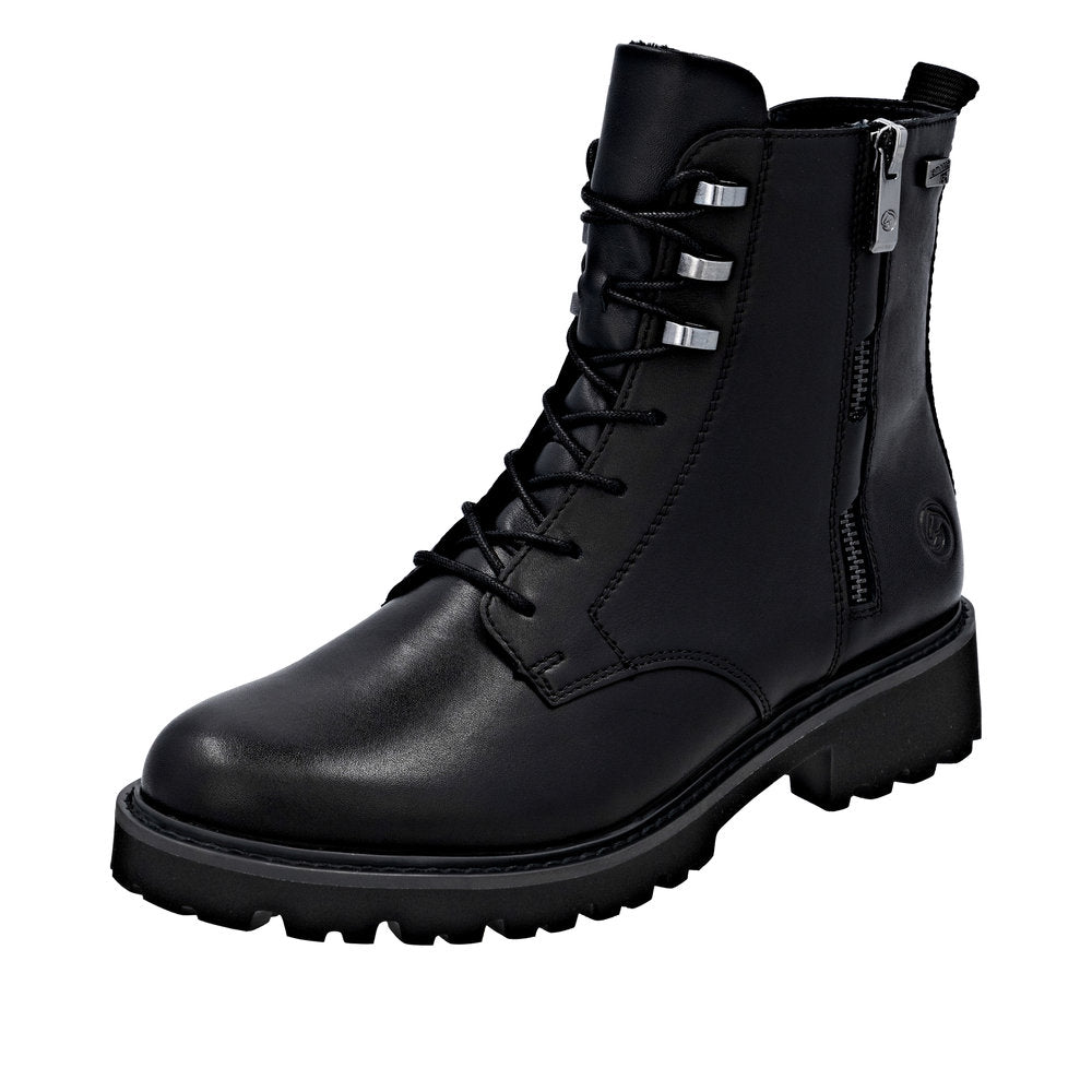 Remonte D8656-00 Waterproof Wide Fit Black Boots