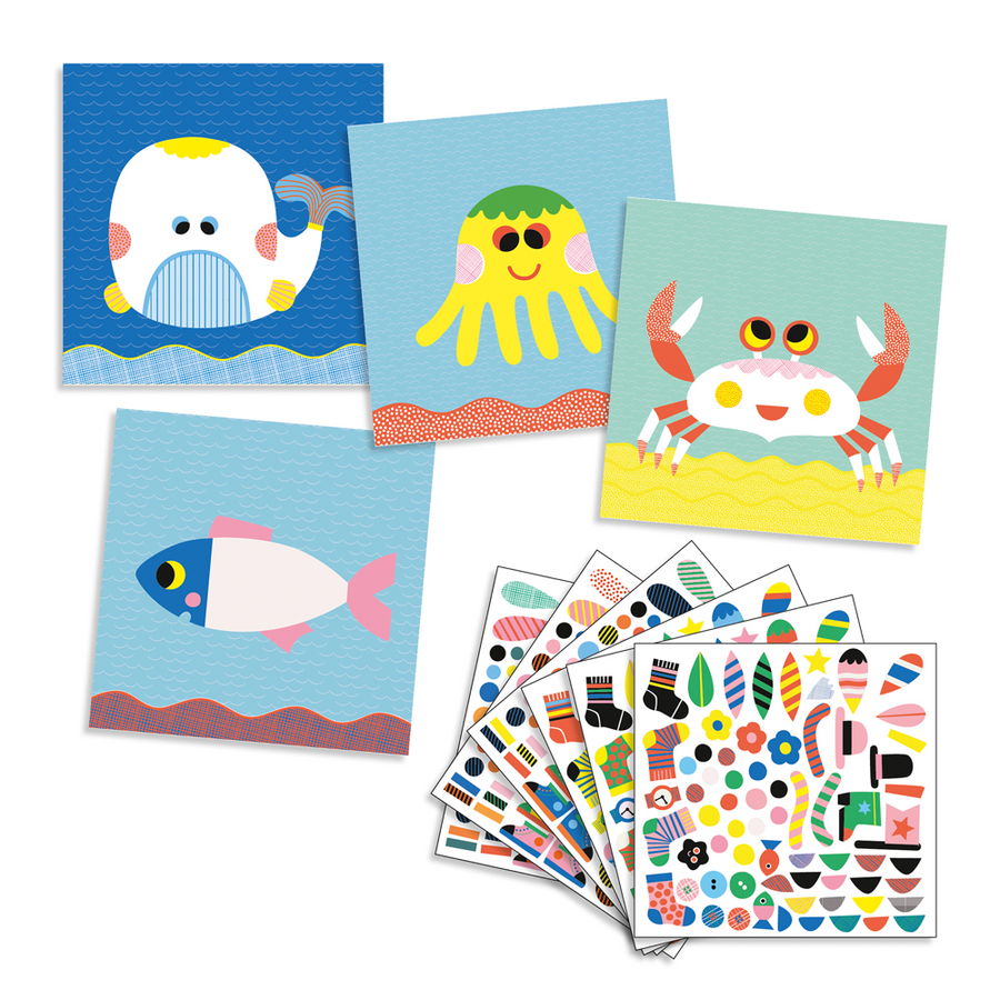 Djeco Small Gifts For The Little Ones - Stickers - Sea creatures DJ08931