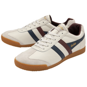 Gola Harrier Leather Off White/Burgundy/Navy Mens Trainers