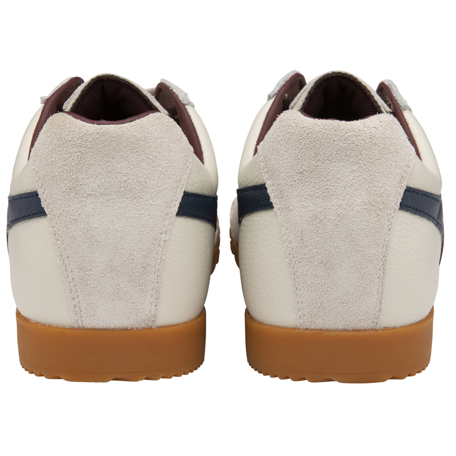 Gola Harrier Leather Off White/Burgundy/Navy Mens Trainers