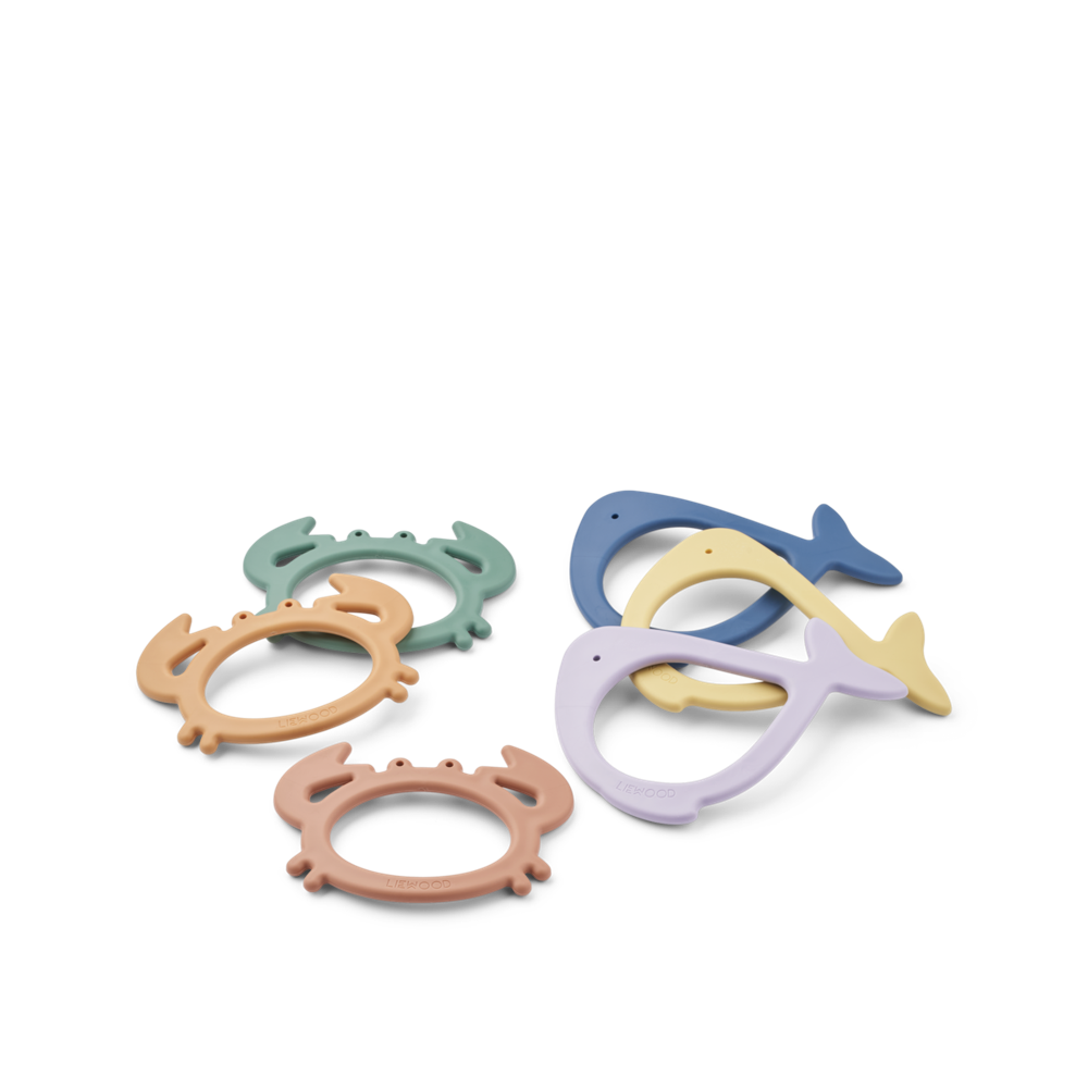 Liewood Calisto Sea Creature Diving Toy 6-Pack - Peppermint Multi Mix