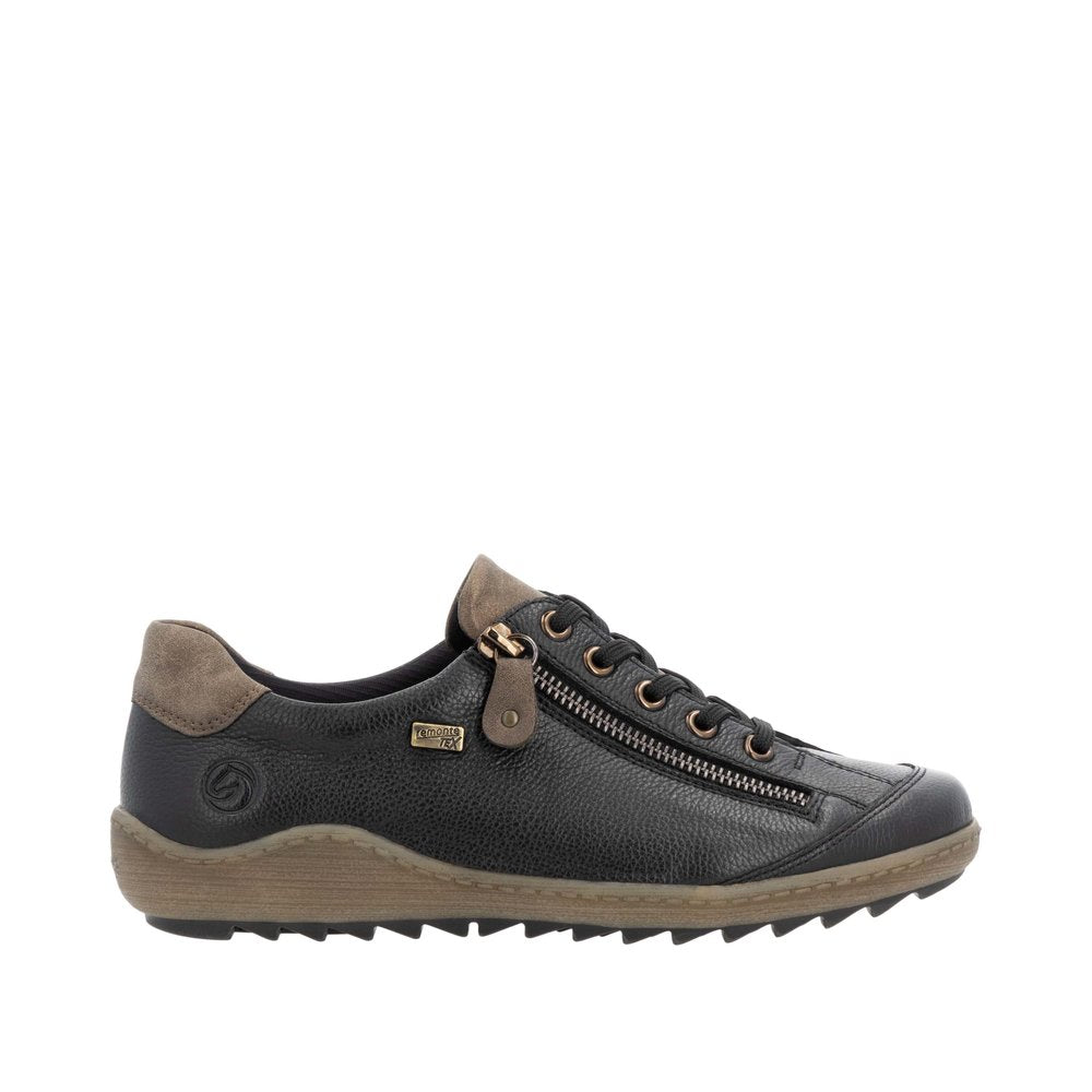 Remonte R1402-08 Wide Fit Waterproof Black/Brown Shoes