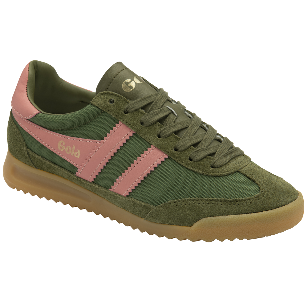 Gola Tornado Military Green/Coral Pink Womens Trainers
