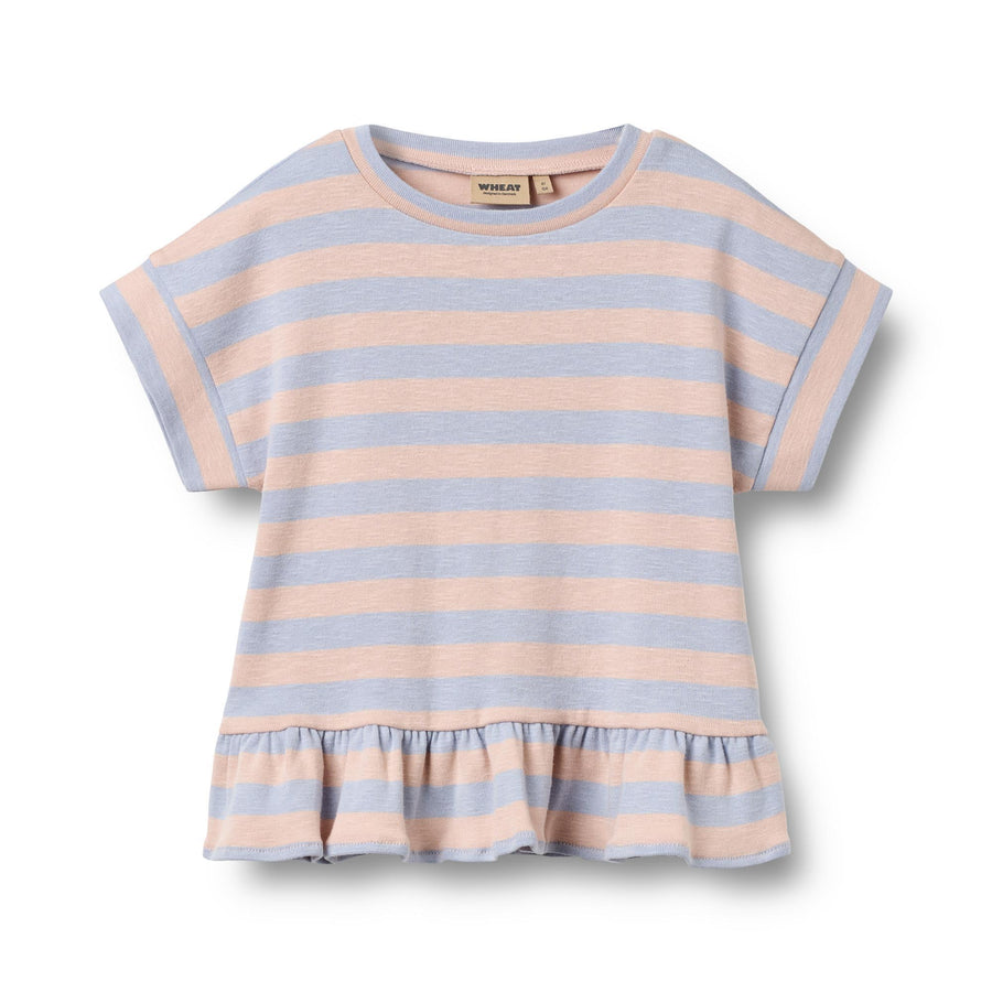 Wheat T-Shirt S/S Marie - 0081-108s 9653 Powder Stripe