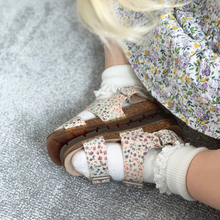 The Little Sock Company Frilly Non-Slip Stay-On Baby and Toddler Socks - Pearl White