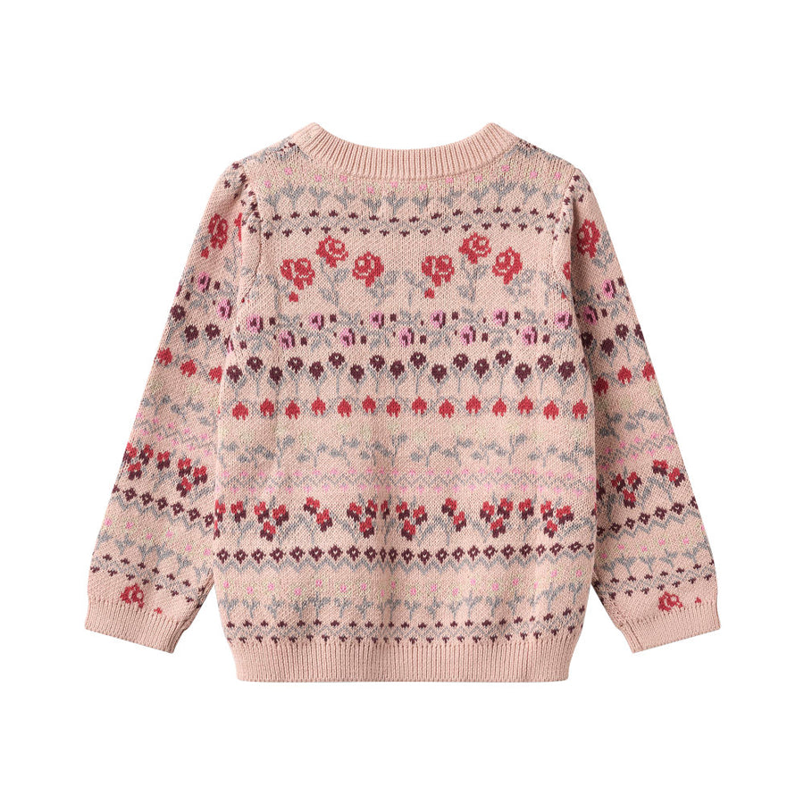 Wheat 0513-560-GOTS Jacquard Pullover Mikmak 2317 Dim Rose