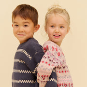Wheat 0513-560-GOTS Jacquard Pullover Mikmak 2317 Dim Rose