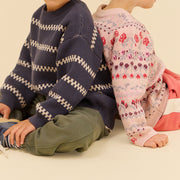 Wheat 0513-560-GOTS Jacquard Pullover Mikmak 2317 Dim Rose