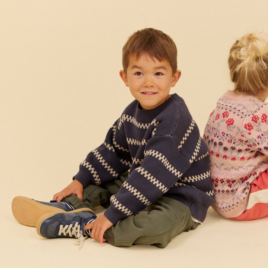 Wheat 0513-560-GOTS Jacquard Pullover Mikmak 2317 Dim Rose