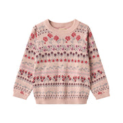 Wheat 0513-560-GOTS Jacquard Pullover Mikmak 2317 Dim Rose