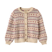 Wheat 0566-560-GOTS Jacquard Cardigan Vikki 3191 Offwhite