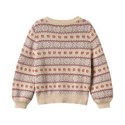 Wheat 0566-560-GOTS Jacquard Cardigan Vikki 3191 Offwhite