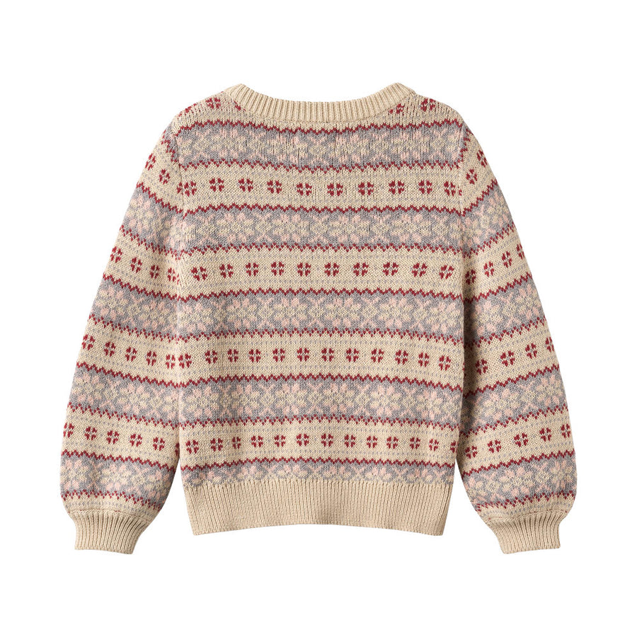 Wheat 0566-560-GOTS Jacquard Cardigan Vikki 3191 Offwhite