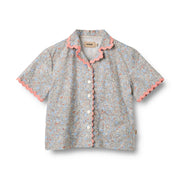 Wheat Shirt S/S Lace Vilma - 0616-223 2650 Air Blue Flowers