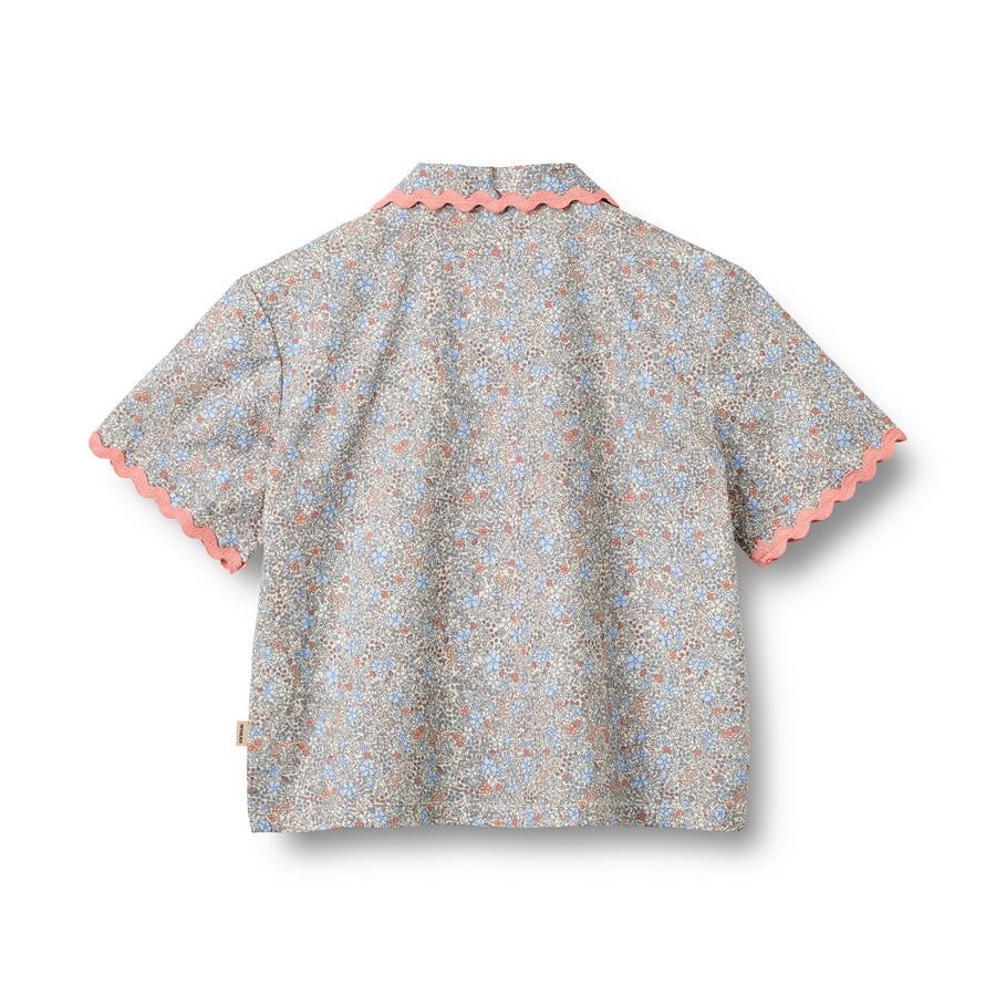 Wheat Shirt S/S Lace Vilma - 0616-223 2650 Air Blue Flowers