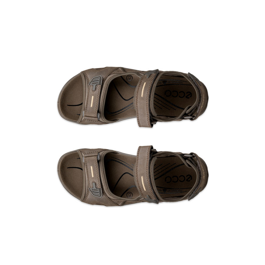 Ecco 069564-12559 Mens Yucatan Dark Clay Walking Sandals