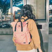 Roka Canfield Backpack in Coral Stripe Canvas