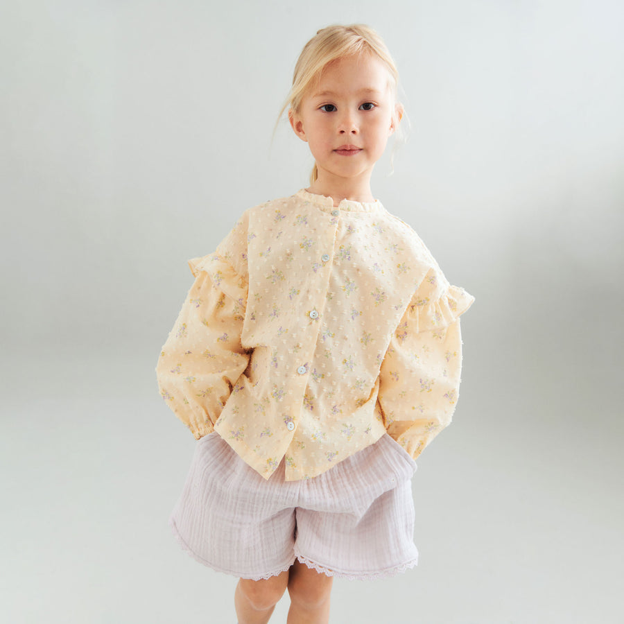 Wheat Shorts Lace Eileen - 1023-240 9655 Purple Light Flowers