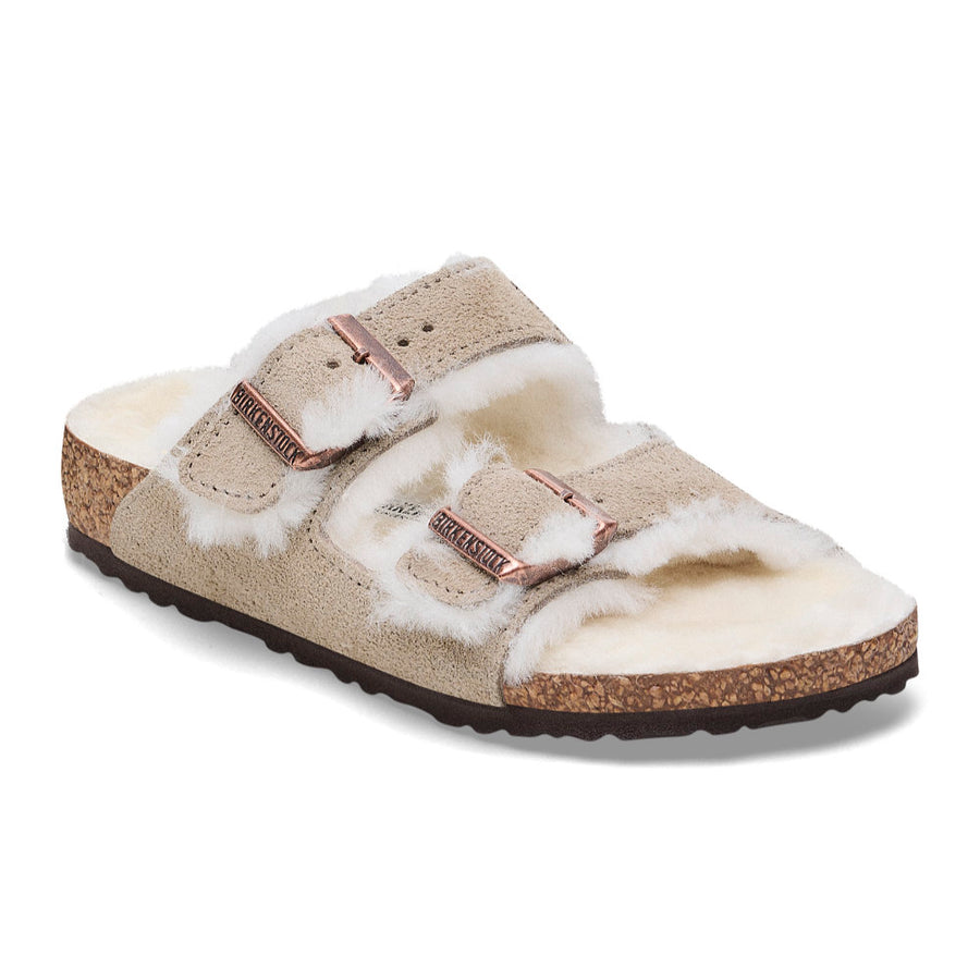 Birkenstock Arizona Kids LEVE Shearling Taupe Suede Sandal/slipper LAF 1028650