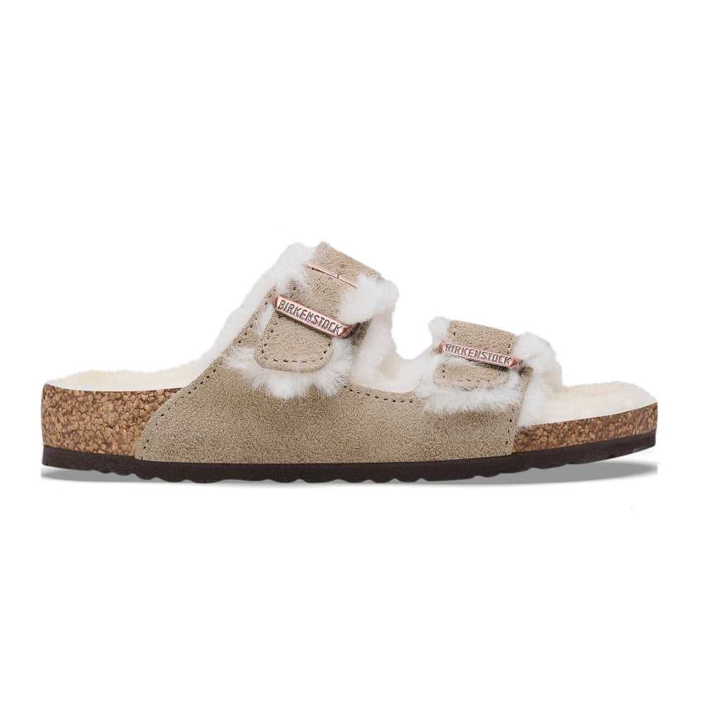 Birkenstock Arizona Kids LEVE Shearling Taupe Suede Sandal/slipper LAF 1028650