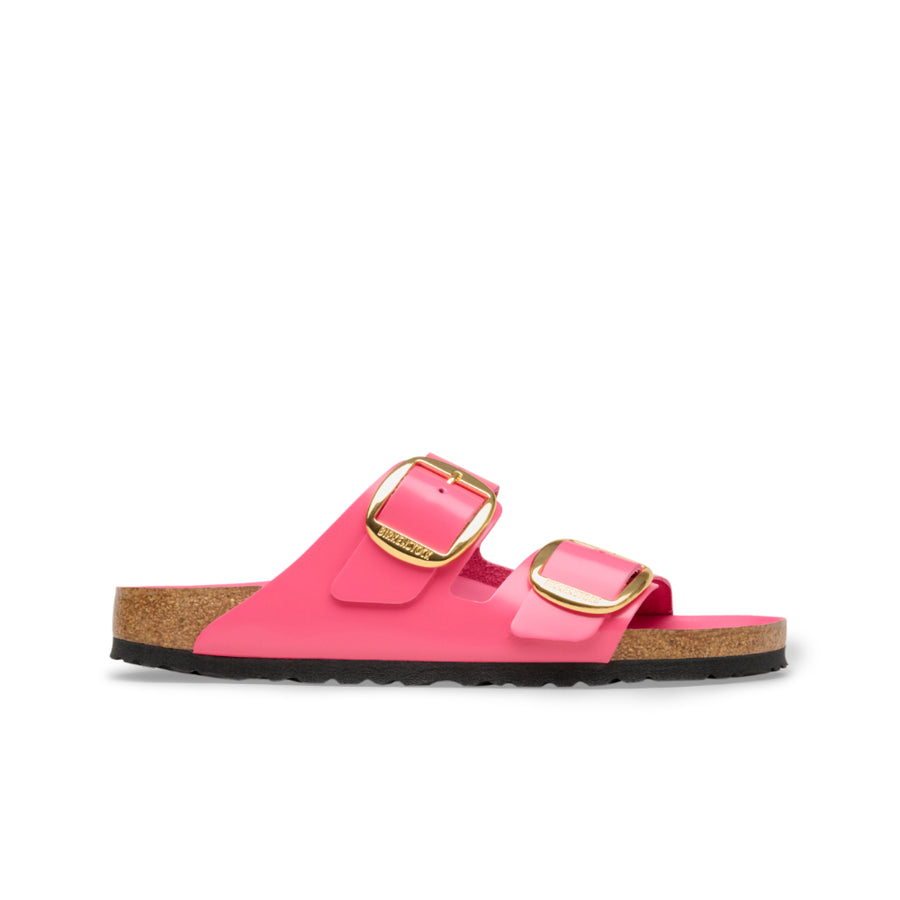 Birkenstock Arizona Big Buckle Natural Leather Patent High Shine Fuchsia Tulip 1031816 Sandals