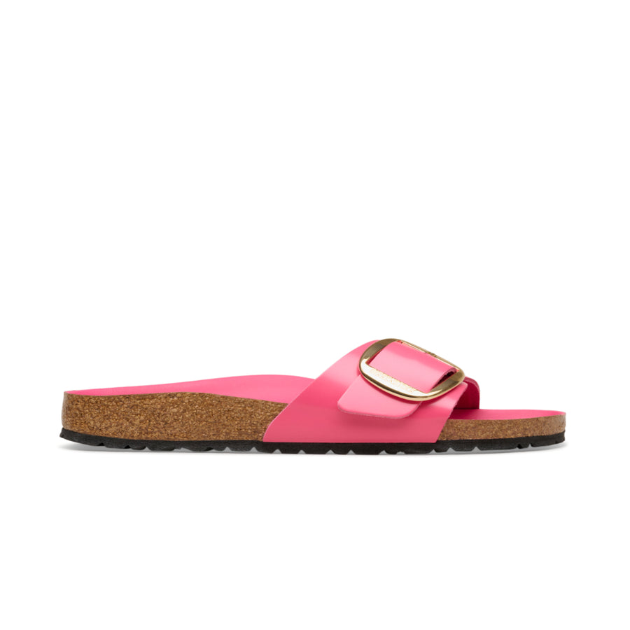 Birkenstock Madrid Big Buckle Natural Leather Patent High Shine Fuchsia Tulip 1031825 Sandals