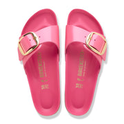 Birkenstock Madrid Big Buckle Natural Leather Patent High Shine Fuchsia Tulip 1031825 Sandals