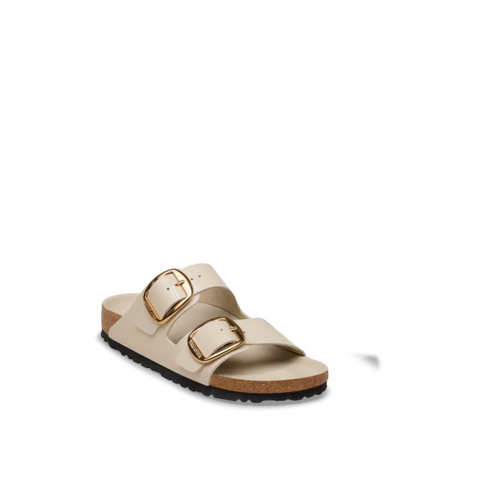 Birkenstock Arizona Big Buckle Natural Leather Patent High Shine Oyster 1031854 Sandals