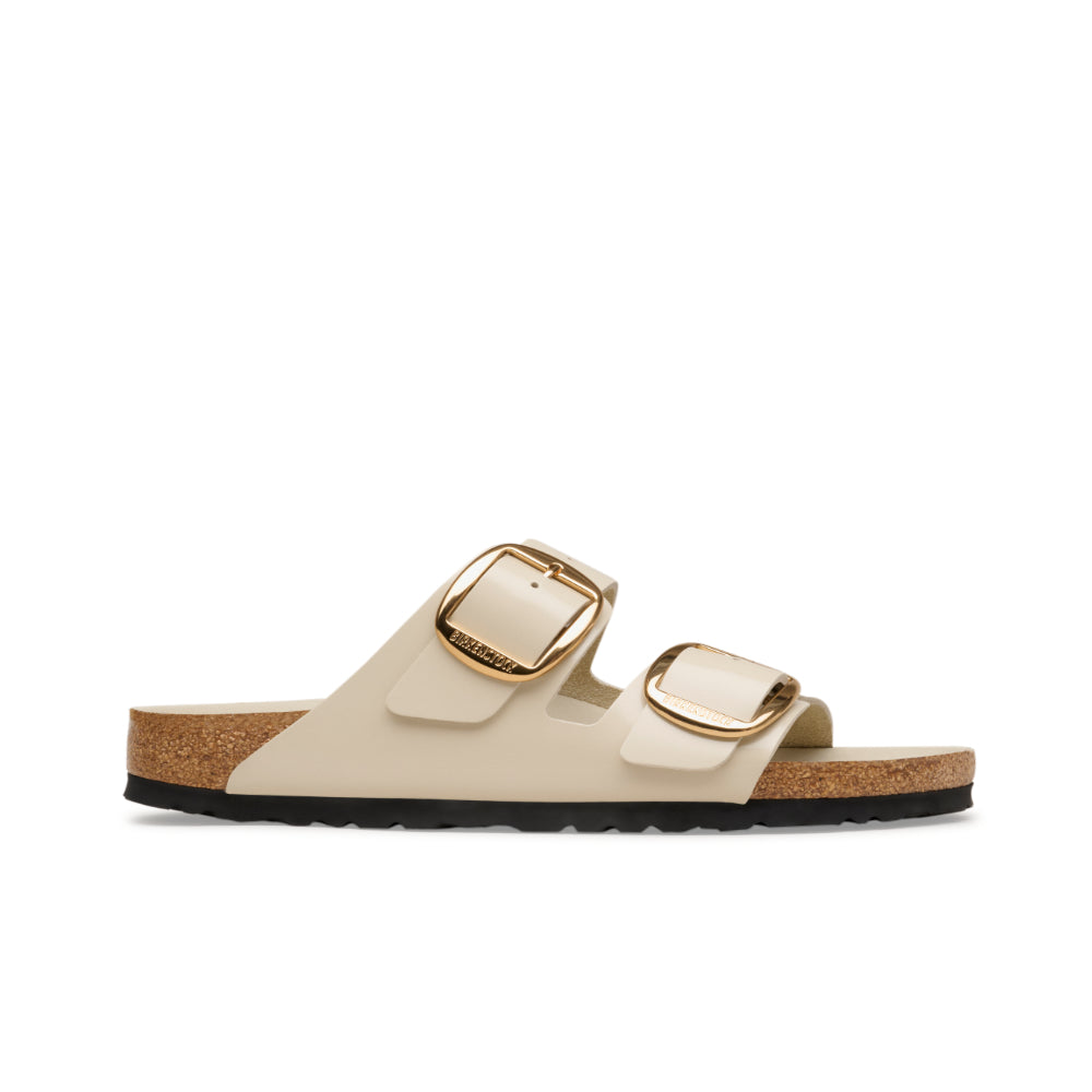 Birkenstock Arizona Big Buckle Natural Leather Patent High Shine Oyster 1031854 Sandals