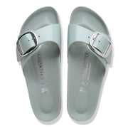 Birkenstock Madrid Big Buckle Natural Leather Patent High Shine Pure Sage 1031863 Sandals