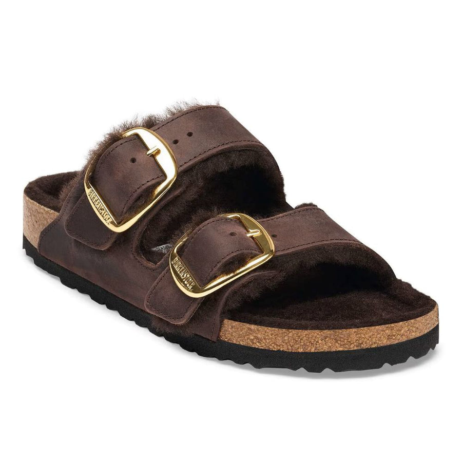Birkenstock Arizona Big Buckle Shearling Natural Leather Oiled Habana 1032879