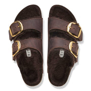 Birkenstock Arizona Big Buckle Shearling Natural Leather Oiled Habana 1032879