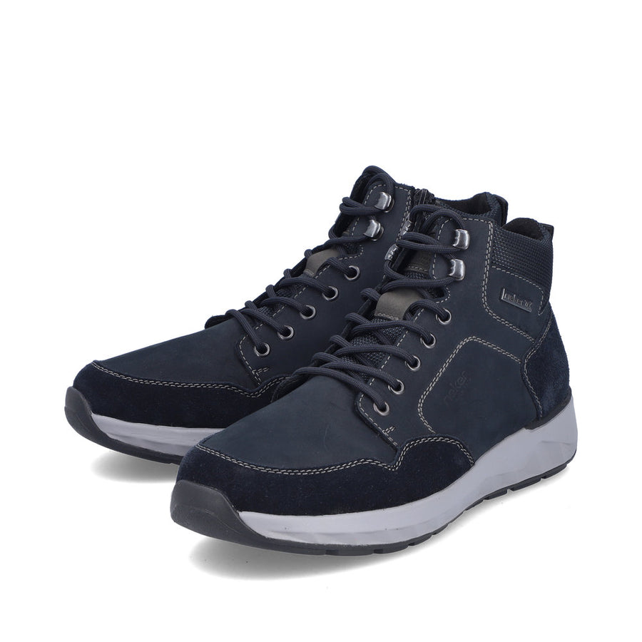 Rieker 11530-14 Mens Wide Fit Water Resistant Blue Boots