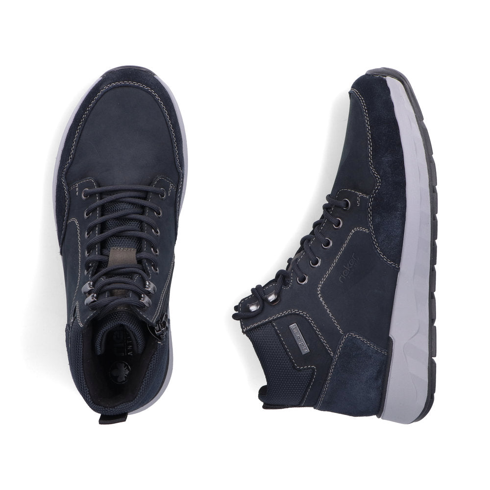 Rieker 11530-14 Mens Wide Fit Water Resistant Blue Boots