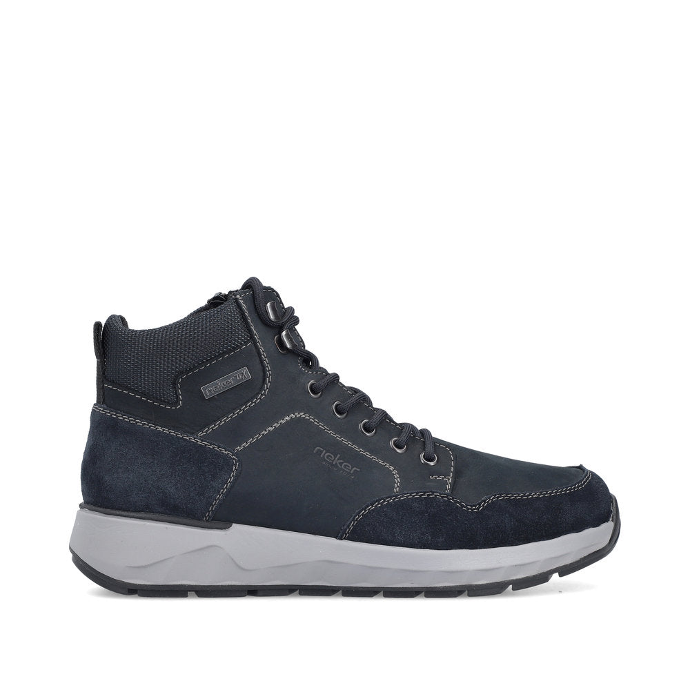Rieker 11530-14 Mens Wide Fit Water Resistant Blue Boots